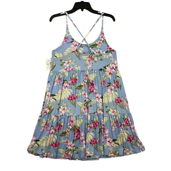 Tommy Bahama Womens Short Night Gown Small Blue Floral Sleep Dress Sleepwear NEW - Picture 3 of 12